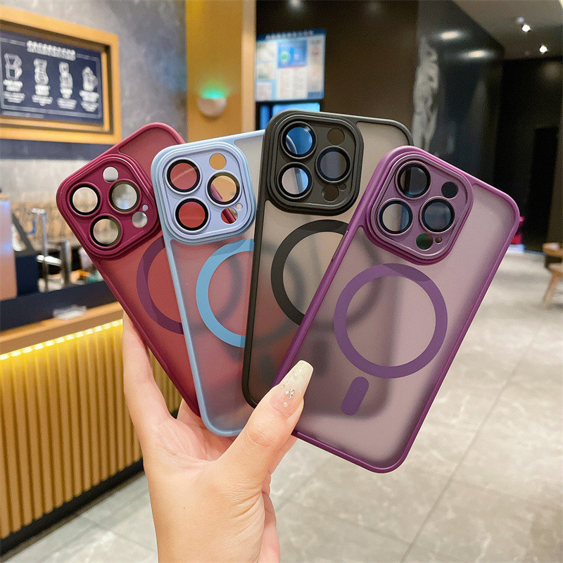 Translucent Frosted Skin-Friendly Magsafe Phone Case Camera Protection For iPhone