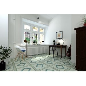 Large PVC Self Adhesive Geometry Puzzle Square Floor Tile