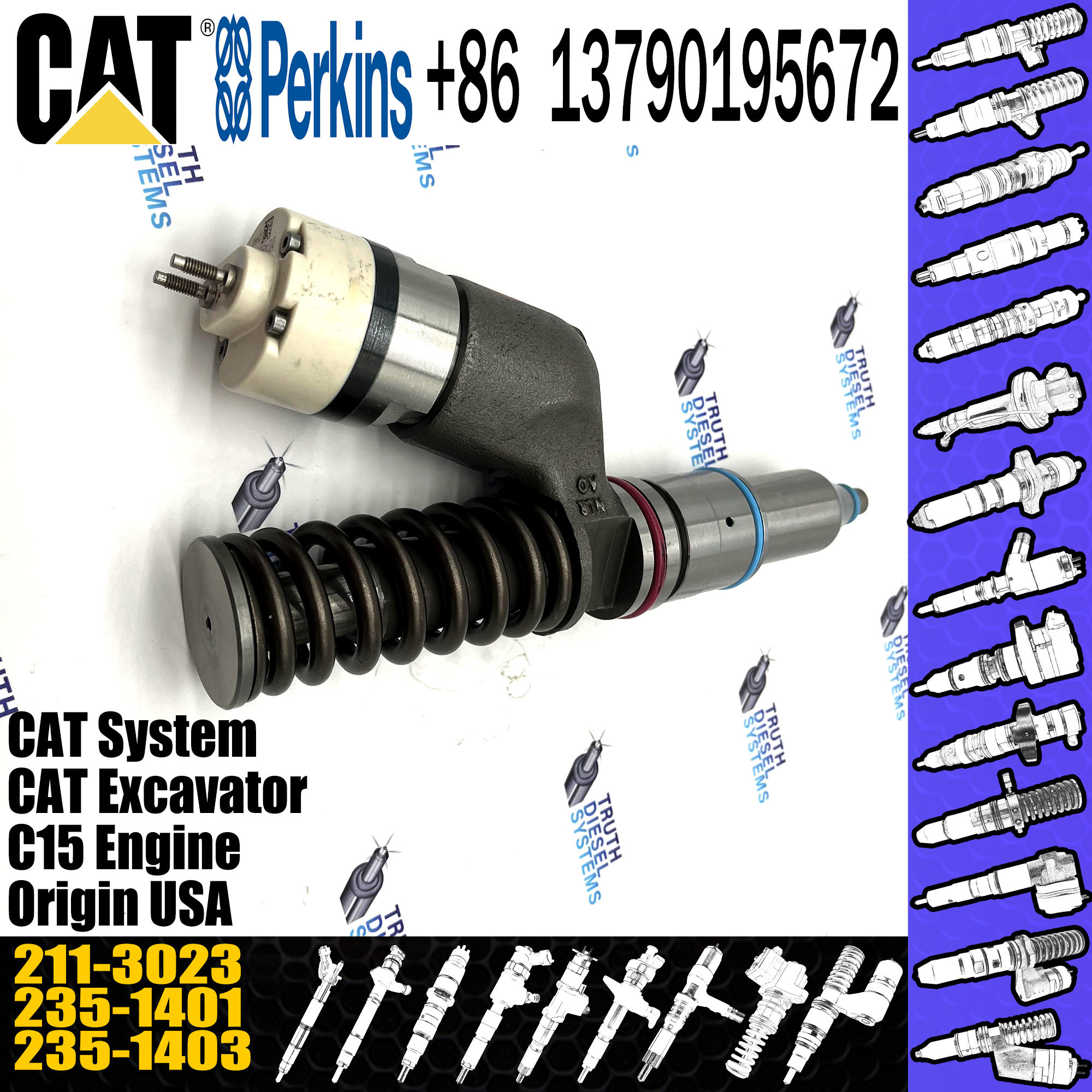 3406E Diesel Injector Parts 10R8501 High Performance Fuel Injectors