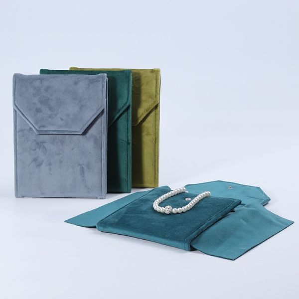 Elegant Luxury Noble Eco Friendly Biodegradable Velvet Pearl Necklace Storage Bag Ring Earring Set Velvet Bag Fashion Dust-Proof Pendant Storage Set