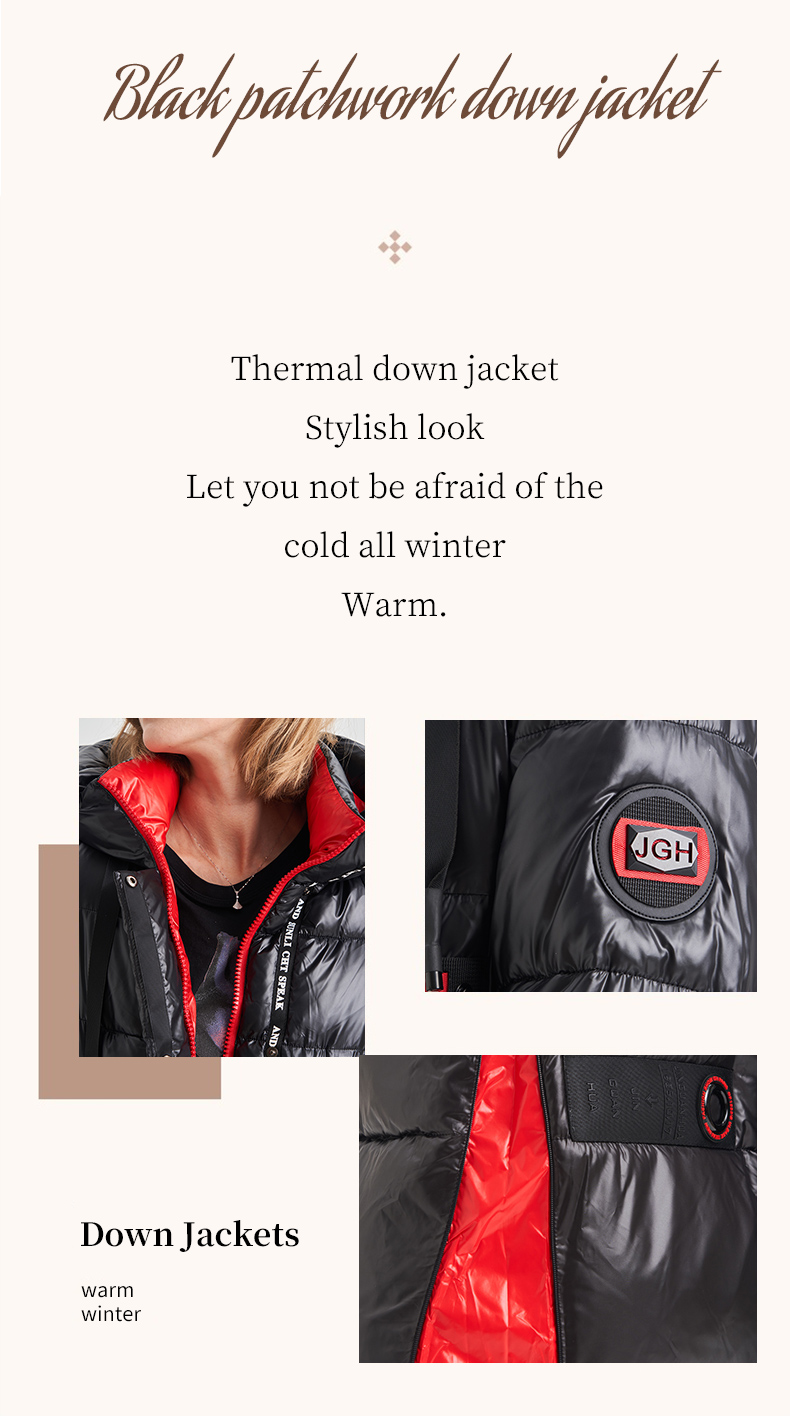 FODARLLOY 2022 puffer jacket ladies warm hooded cotton-padded clothes slim long down winter jackets women coats