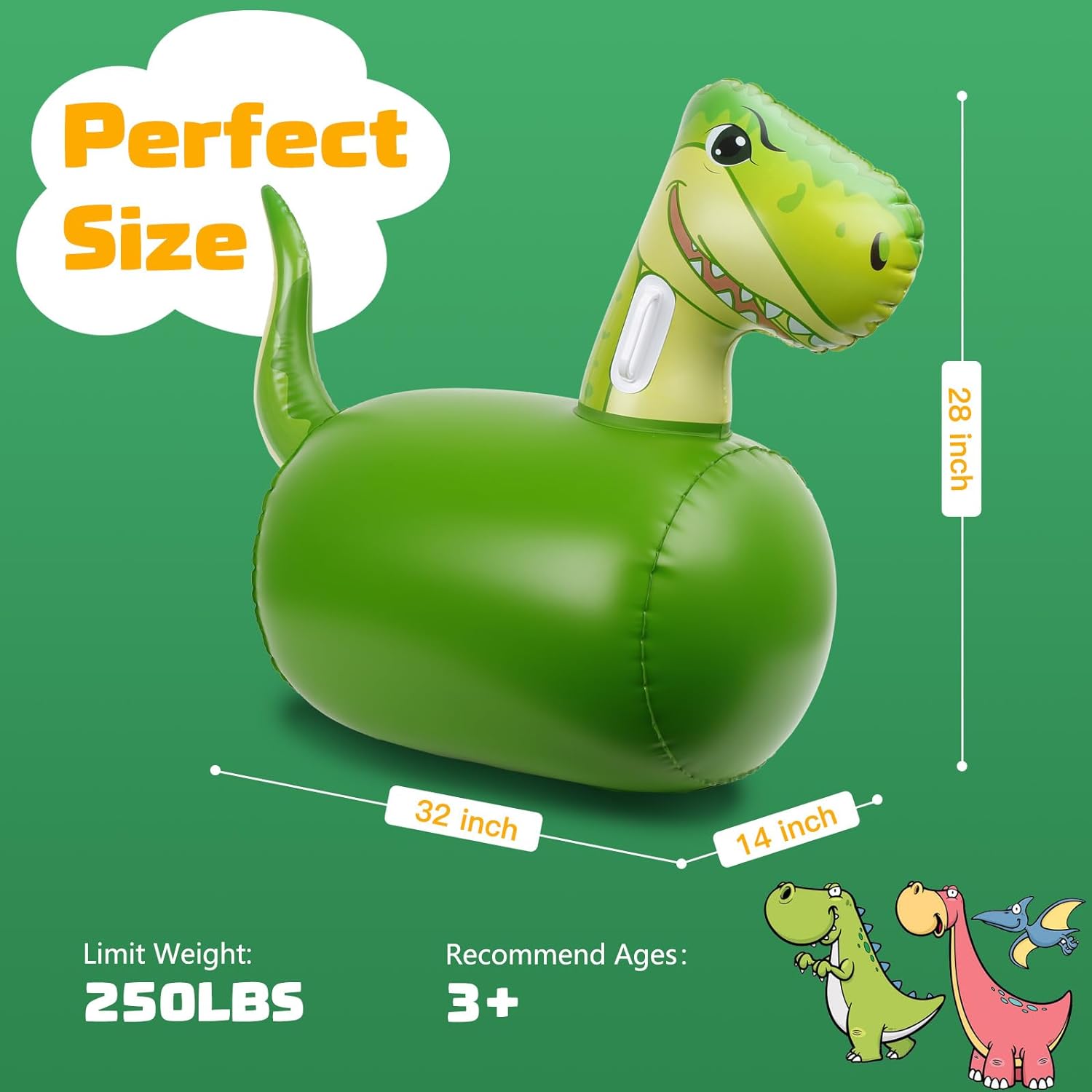 Unicorn And Dino Hopping Toys Inflatable Ride On Bouncer Hopper Horse For Performance