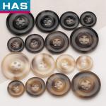 Polyester Black 4 Hole Buttons 21mm / 25mm Decorative Buttons For Crafts
