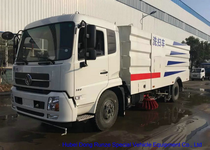 Kingrun Broom Road Sweeper Truck With Brushes And High Pressure Water 8CBM