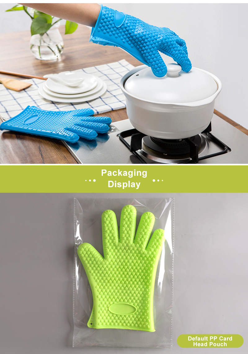 Resistant MAX Heat Silicone BBQ Grilling Gloves For Cooking Baking Barbecue Potholder