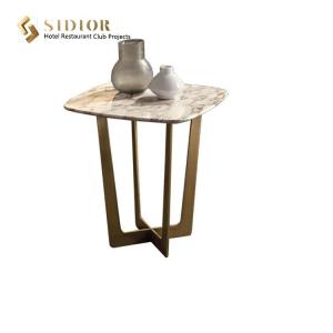 China Natural Marble Small Movable Coffee Table 55cm Height European Style wholesale