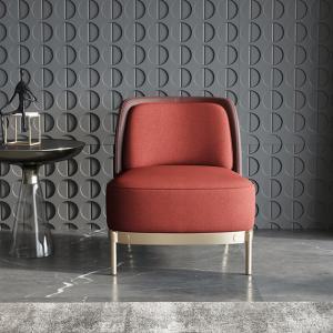 China PU Cloth Red Leather Leisure Chairs Filling High Density Sponge wholesale