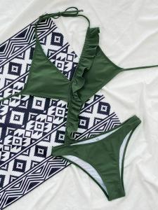 China Ladies One Piece Swimsuit change colour style Bikini Swimsuit Beach Halter Swimsuit UPF protection high quality style wholesale