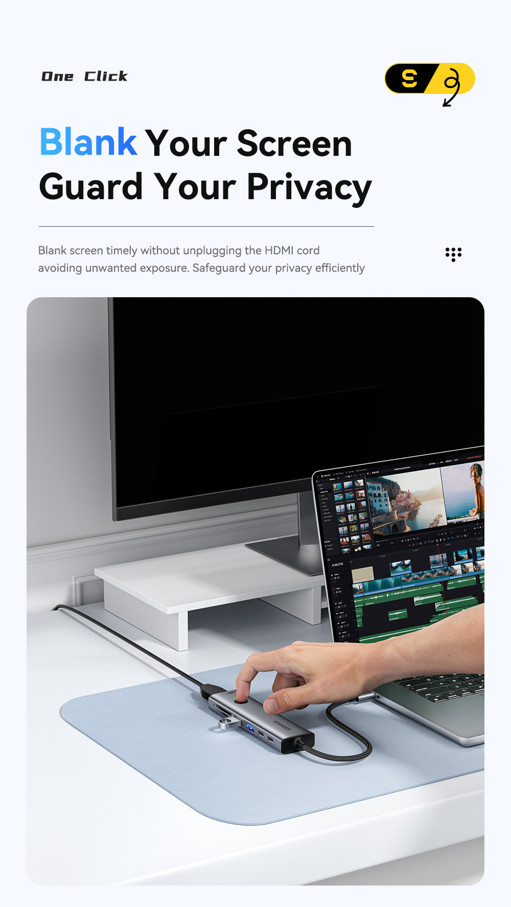 ESSAGER ES-HB03 Series 7 in 1 USB-C USB-A SD TF Port 3.0 Best USB Port Hub