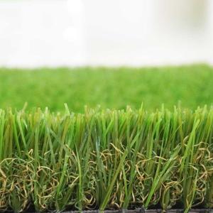 China Soft Thick Fake Green Carpet Grass 12400 Dtex PE Material 1.75 Inch wholesale