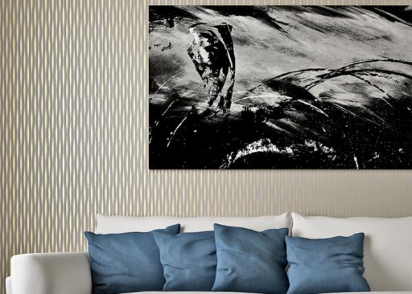 Nonwoven Lounge room Modern Striped Wallpaper Household Wet embossed Eco