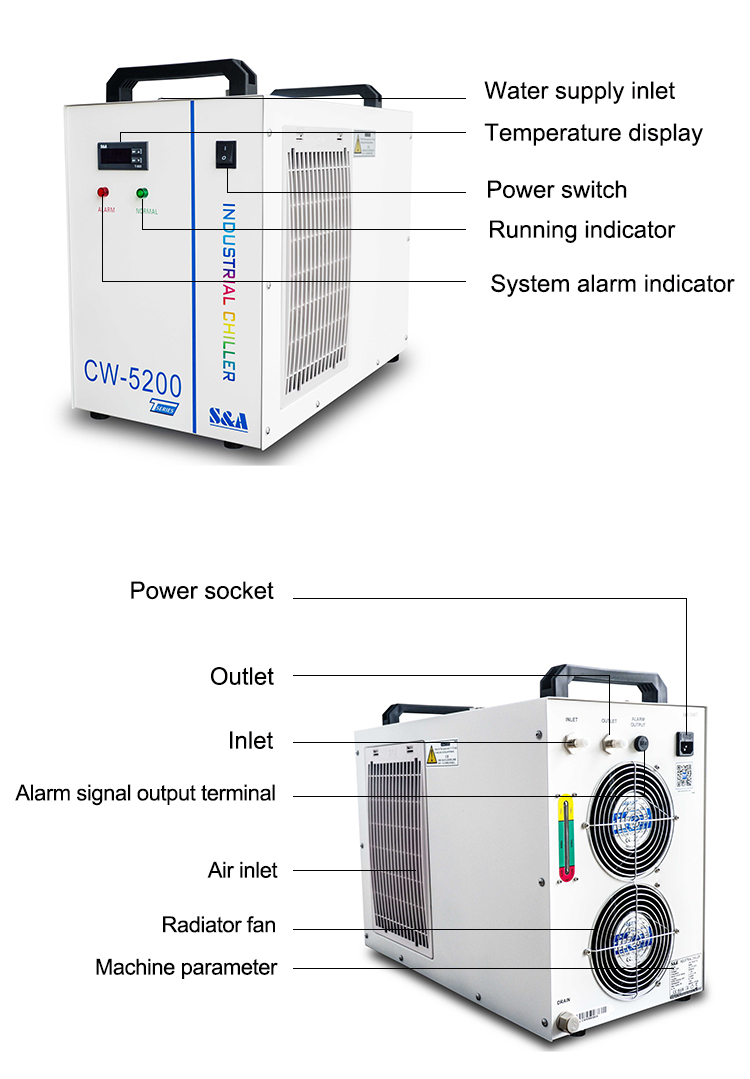 Laser Tube Cooling Made Easy with Industrial Water Chiller CW-5200 and Online Support