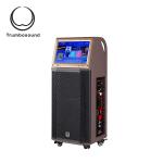 Wifi 12'' Mobile Battery Powered Loudspeaker With Wheels Handles Screen