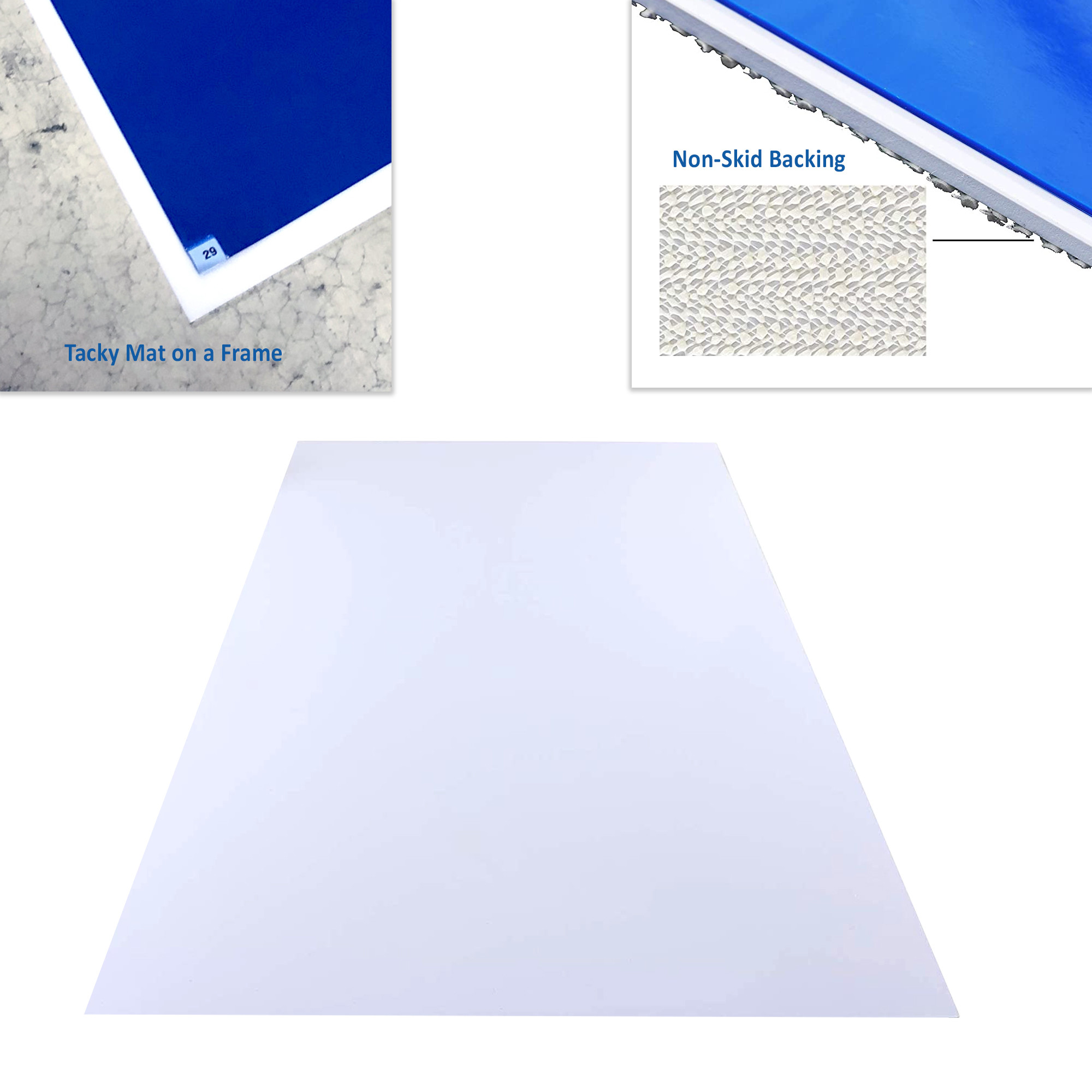 Hard Polyethylene Sheeting non-skid base Sticky Mat Frames