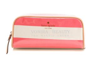 China PU Pencil Case Pouch Wave Stripe Zipper Closure Travel Cosmetic Makeup Bag Cute Pen Stationery Holder wholesale