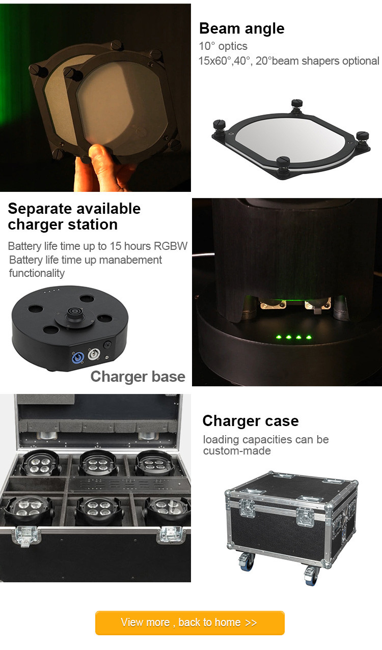 Battery Powered Up Light 4*12W RGBW 4in1 LED Uplights Battery Par Light for Dj Club Party Wedding Stage