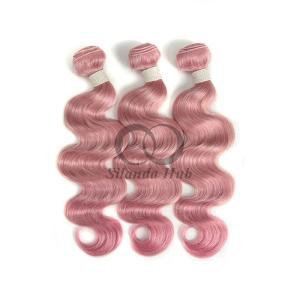 China Pink Body Wave Remy Human Hair Bundles Sew In Weave Bundles Brazilian Bundle Deals wholesale