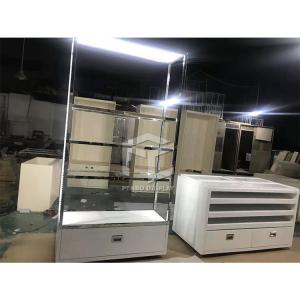 China MDF Handbag Store Display Stand 8mm Tempered Glass Bag Shop Decoration wholesale