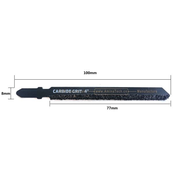 Tungsten Carbide Gritted Jig Saw Blade T-Shapc in Bulk 100mmX75x8,Grind tiles and clean up crevices,Reciprocating Saw