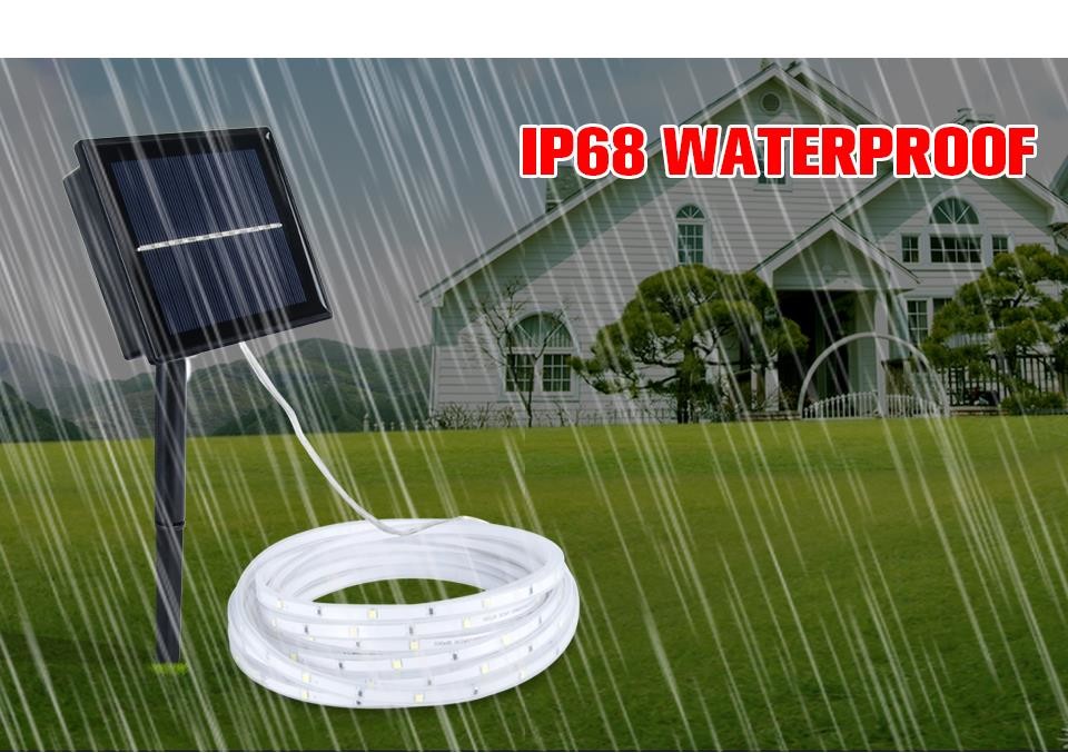 Multi Scene Practical Solar LED Strip Lights , Indoor Waterproof RGB LED Strip