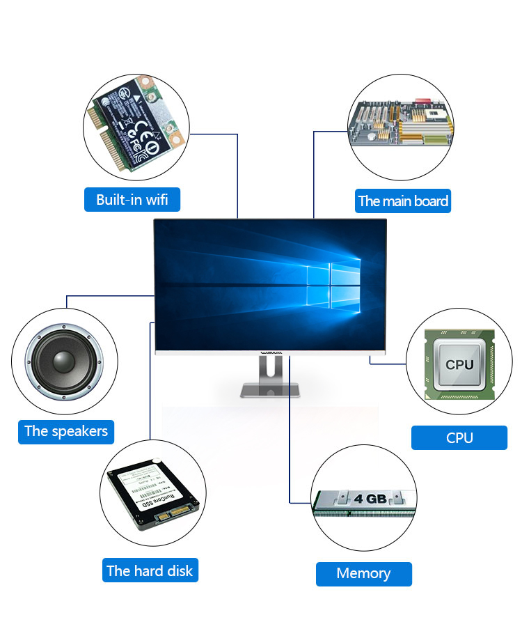 23.8 Inch Core I5 11th Generations Desktop Computer Gaming Pc Full Setup All In One Computer