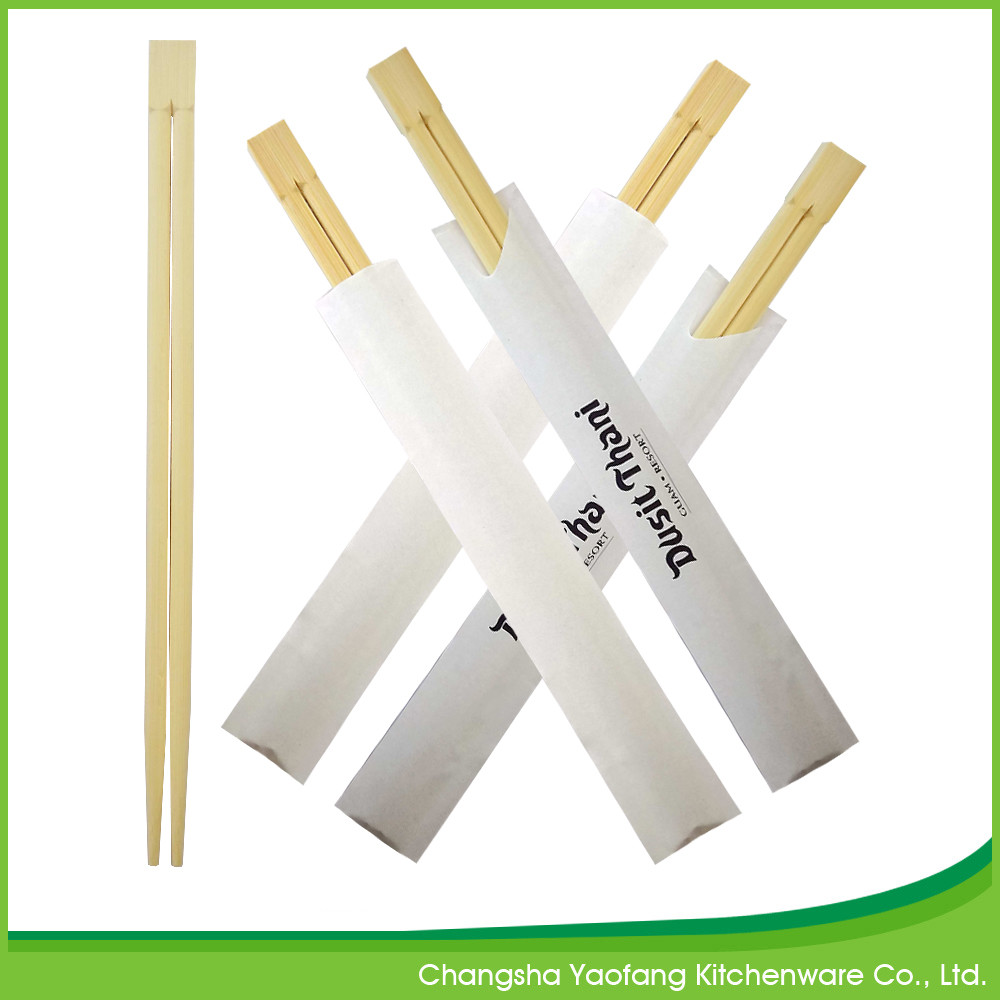 Nature 24cm Bamboo Chinese Eating Sticks Twins With Semi Closed Paper Sleeve