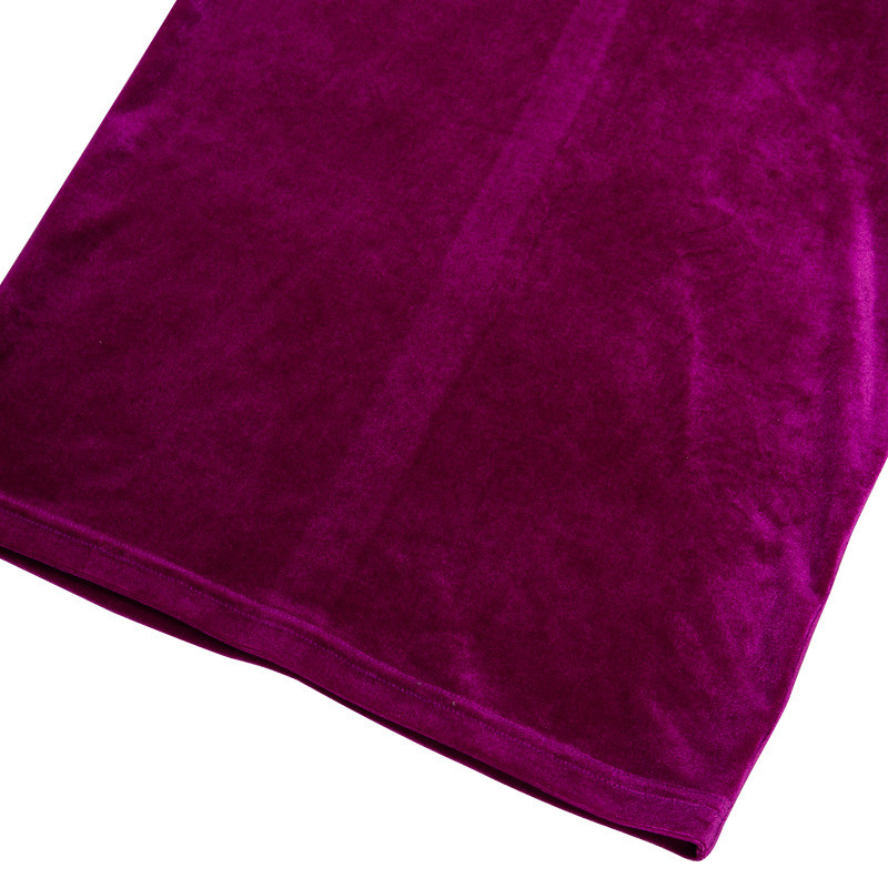 Velvet Elegant Low Cut Sexy Deep V Neck Dresses 98cm