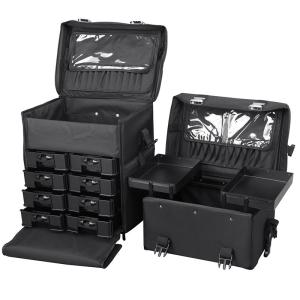 China oxford cloth makeup beauty case with wheel big capacity wholesale