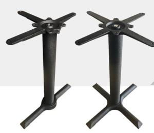 China Cast Iron Cross Table bases Black wrinkle powder coated Outdoor bistro table leg wholesale