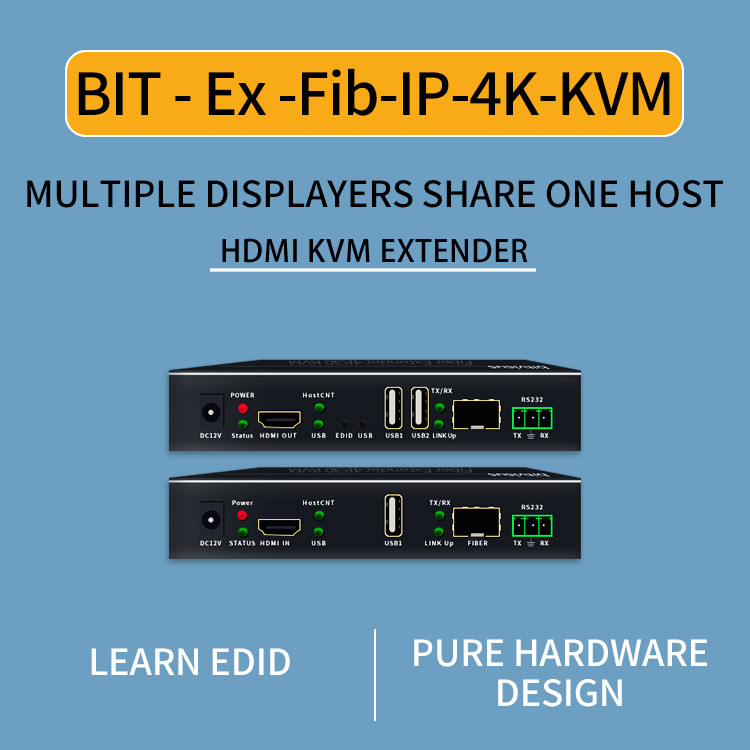 4K HDMI Fiber Extender with KVM and RS232 Professional Zero-Latency HDMI Fiber Optic Extender 4K@30Hz HDMI over Single-Mode Fiber Extender