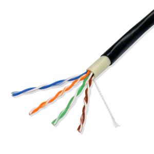 China Outdoor UTP Bulk CAT5E Cable 4 Pair Twisted Pass Fluke Test double Sheath PVC+PE wholesale
