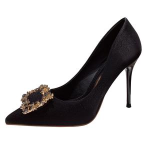 China 068880-10 Korean Fashion Pointed Toe Rhinestone High Heels Net Red Fairy Style Thin Women'S Single Shoes Stiletto Banque wholesale