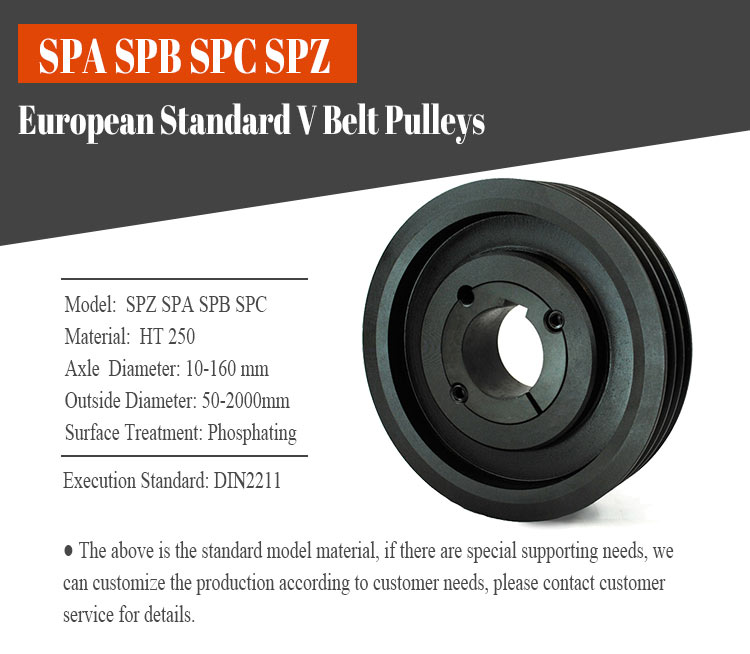 Standard Bore Cast Iron V Belt Pulley with Static and Dynamic Balance SPZ SPA SPB SPC