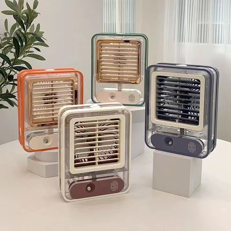 Mini Night Light Fan USB Charging Air Cooling Fan with Spray Function and 420g Weight