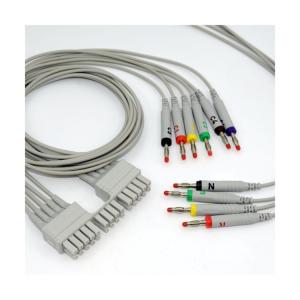 China 3.0 Mortara Banana Plug Round Wire EKG Cable For Medical Health Services wholesale