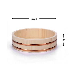 China Diameter 39cm white pine Wooden Hangiri Rice Mixing Bowl wholesale
