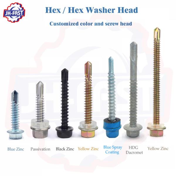 ISO Standard Black Yellow ZINC Finish Self Drilling Tek Screw for Sheet Metal