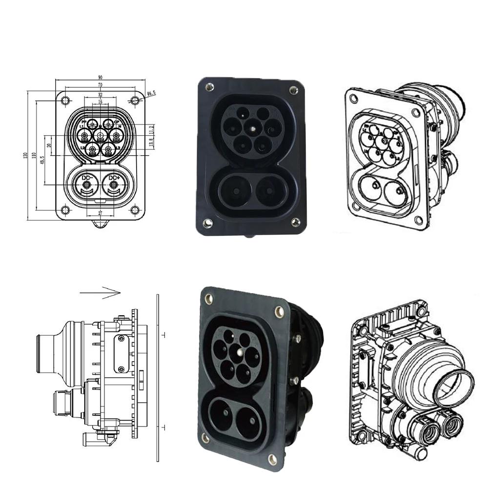 DC 200A 300A CCS2 Electric Vehicle Charging CCS2 EV Socket Fast Charger Connector