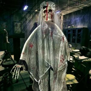 China Outdoor Halloween Decorations Props Haunted House Animated Hanging Skeleton wholesale