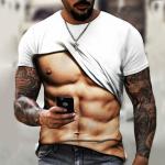 Muscle Men T Shirt Abs 3D Printing Personality Short Sleeve Summer Top