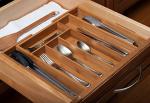 Bamboo expandable cutlery tray drawer organizer