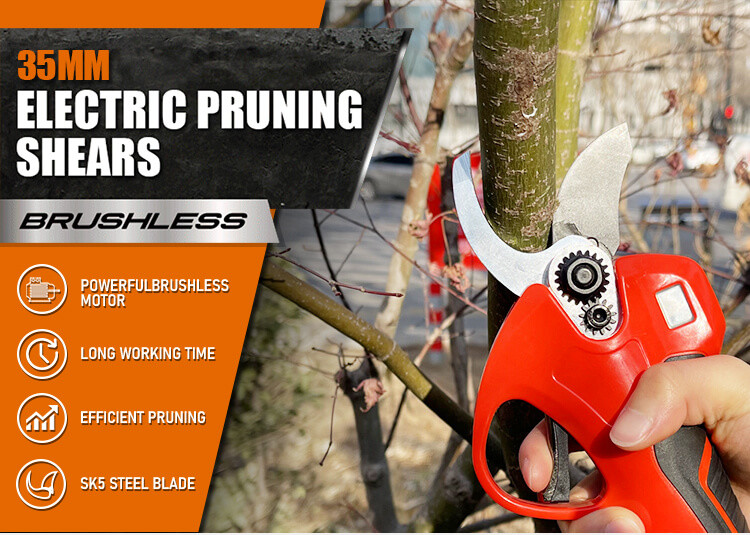 Lithium Battery Professional Electric Pruning Shear Charging Garden Bypass Power Shears