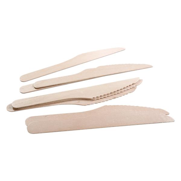 OEM Nontoxic Biodegradable Wooden Cutlery , Compostable Wooden Disposable