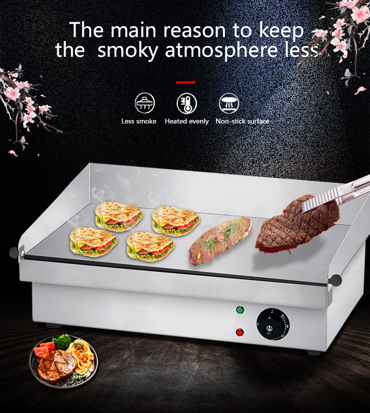 Restaurant Kitchen Equipment Outdoor Flat Plate Electric Grills for Perfect Hamburger