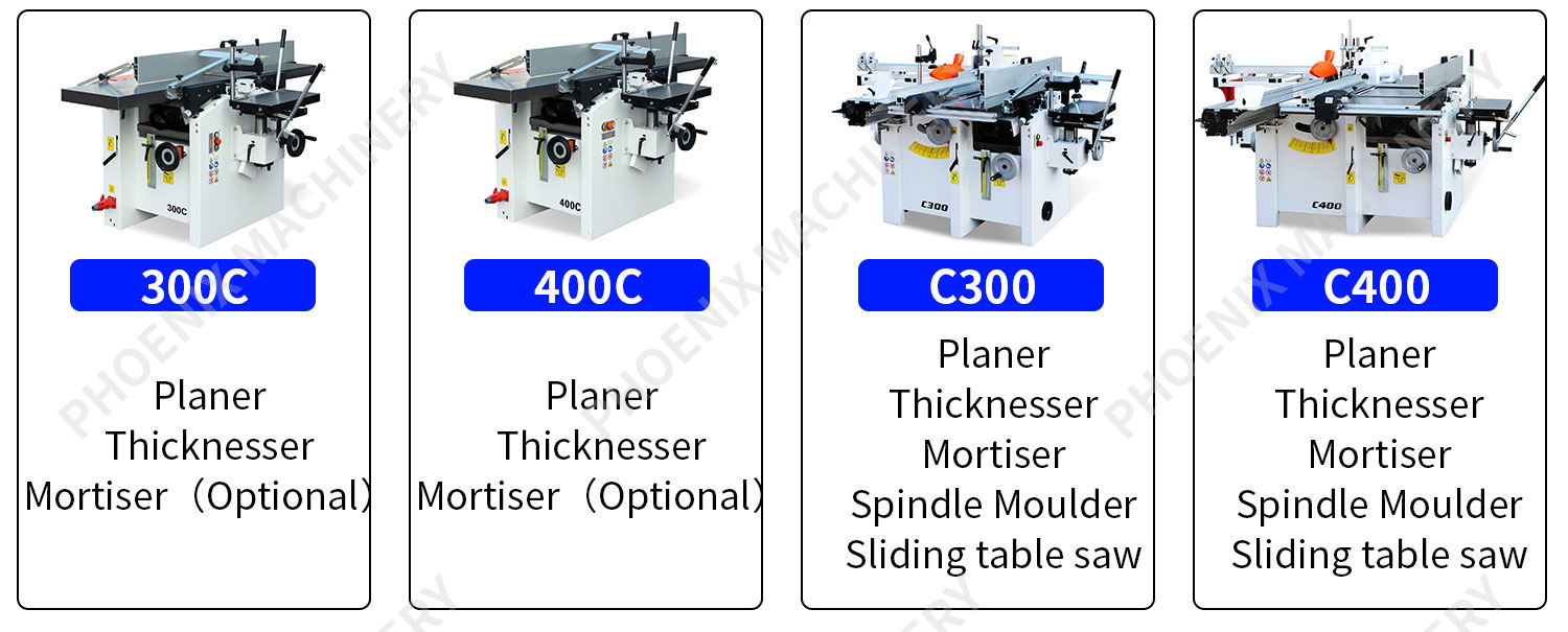 3kW Multi-functional Woodworking Machine for Furniture Making Planer Thickness Motiser