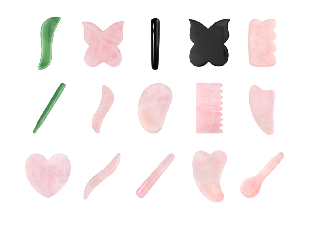 Relieve Fatigue Rose Quartz Gua Sha Scalp Comb Jade Massage Comb