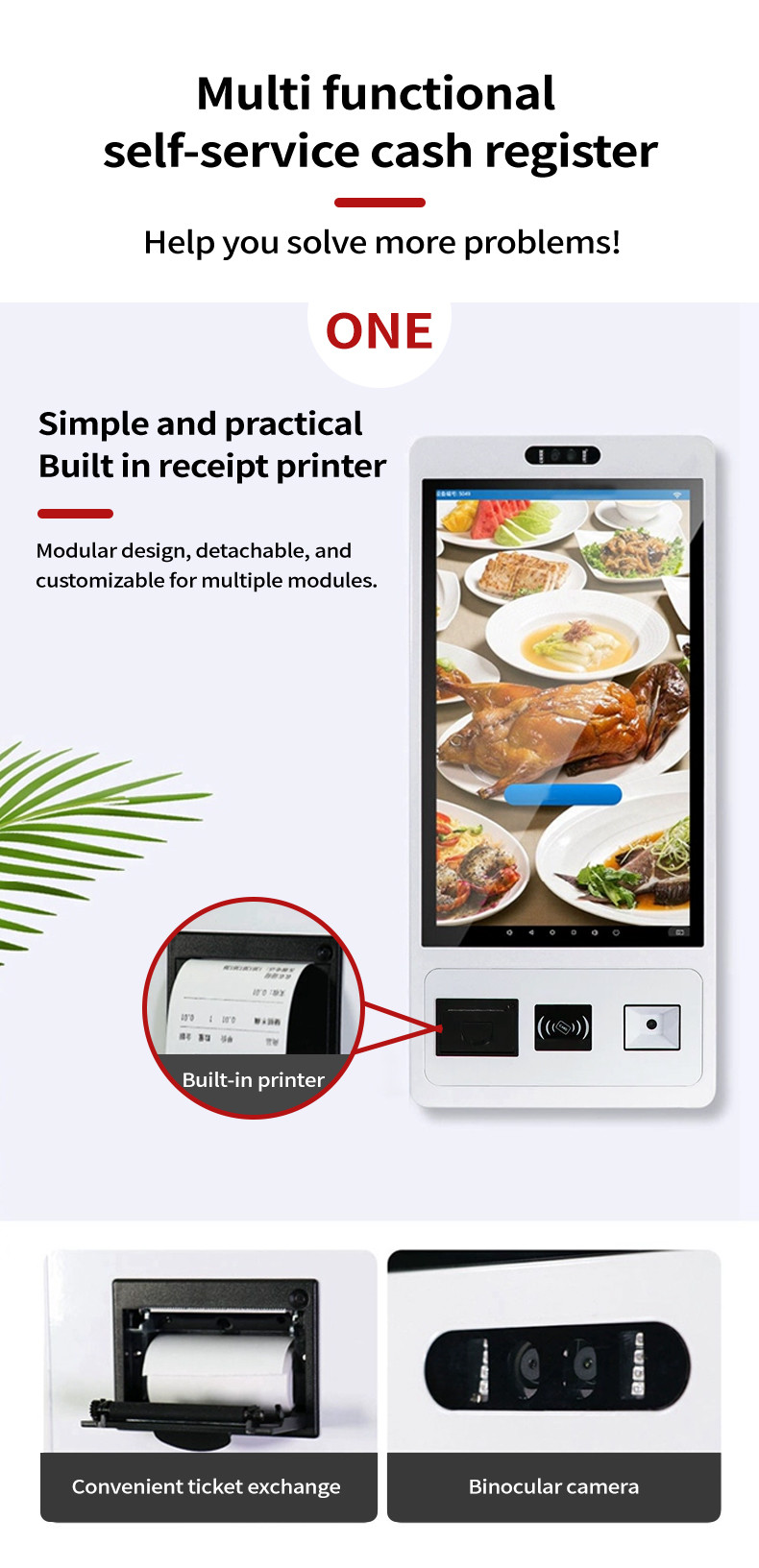 RK3288 Android Solution Integrated Self Service Kiosk With WiFi Connectivity