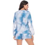 Fashion Tie Dye Pajamas Two Piece Set Sleepwear Long Sleeve And Shorts Ladies
