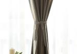 100% Linen Cotton Window Curtains , Country Style Grey And White Curtains