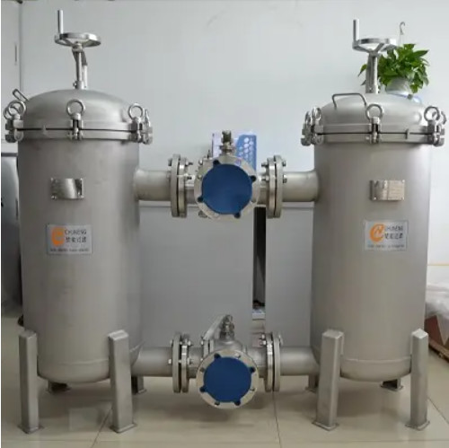 Duplex Bag Filter Housing For Water Milk 304 Food Grade